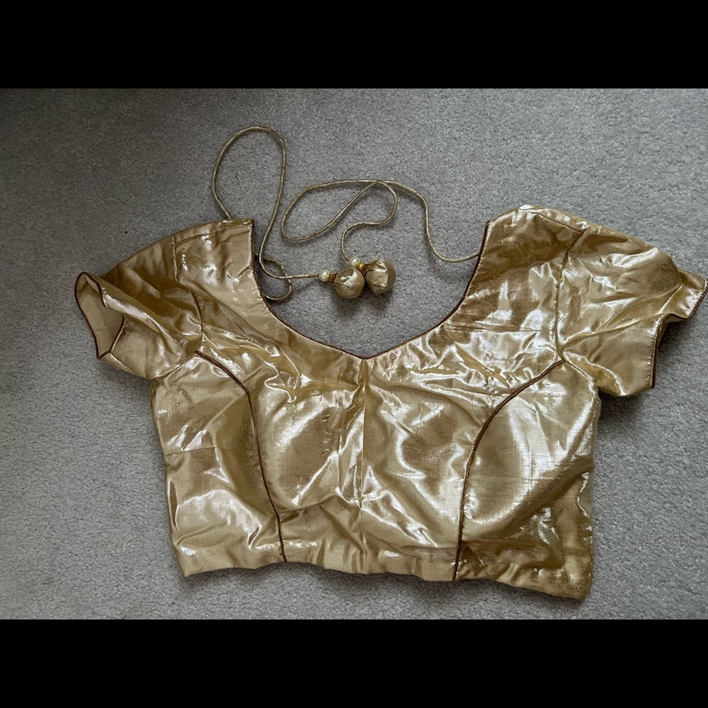 Gold crop top - Lehenga top